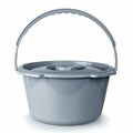 Mckesson Commode Bucket With Metal Handle And Cover, 7-1/2 Quart, Gray, 12PK 146-11106